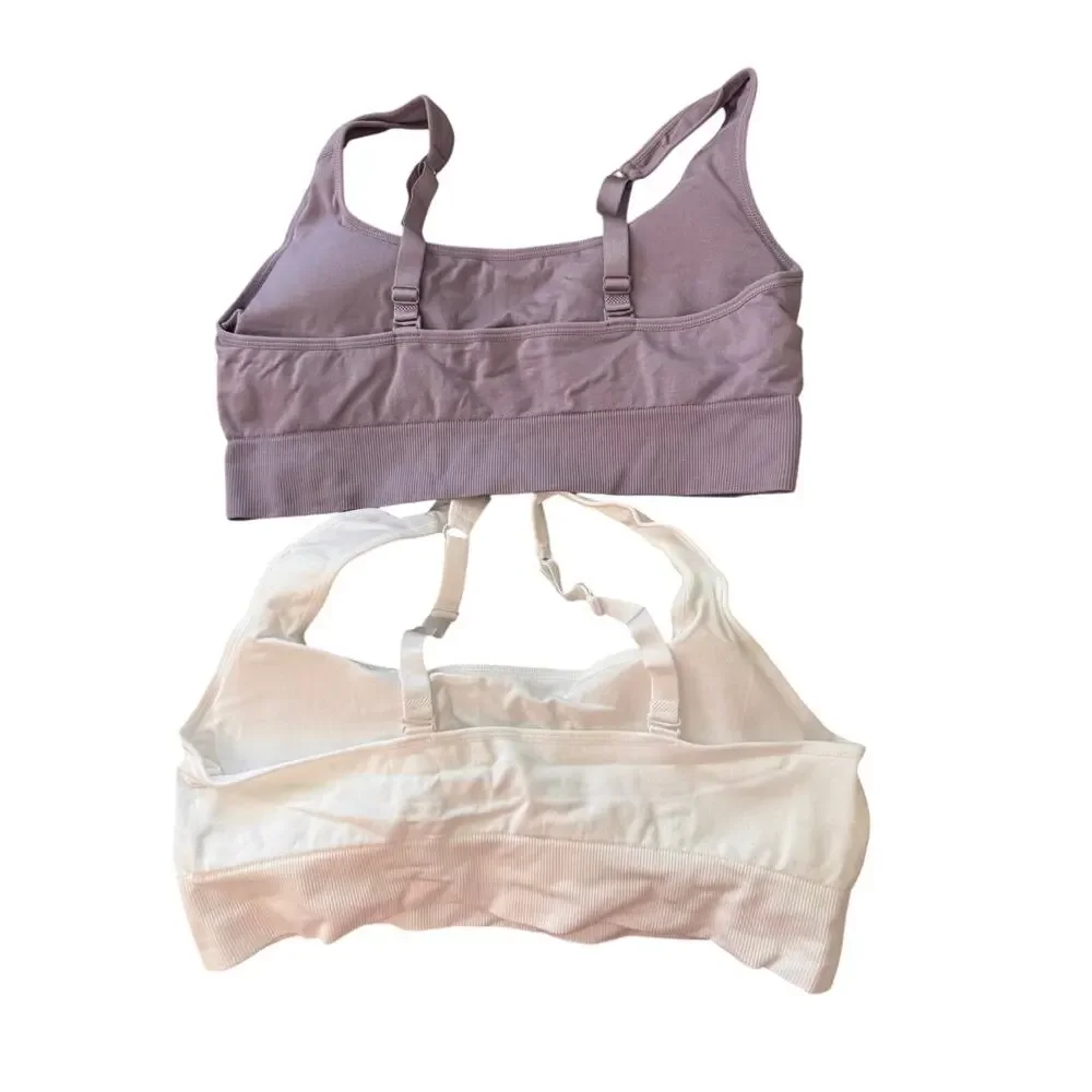 New PUMA Women's Performance Square Neck Seamless Sports Bra Pack Of 2 Size XL